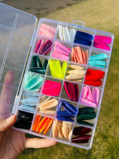 575 pices Acrylic nails box in 24 unique colours (with Free nail Glue+free delivery)