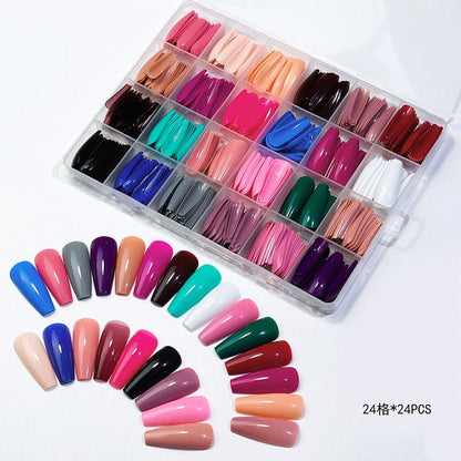 575 pices Acrylic nails box in 24 unique colours (with Free nail Glue+free delivery)